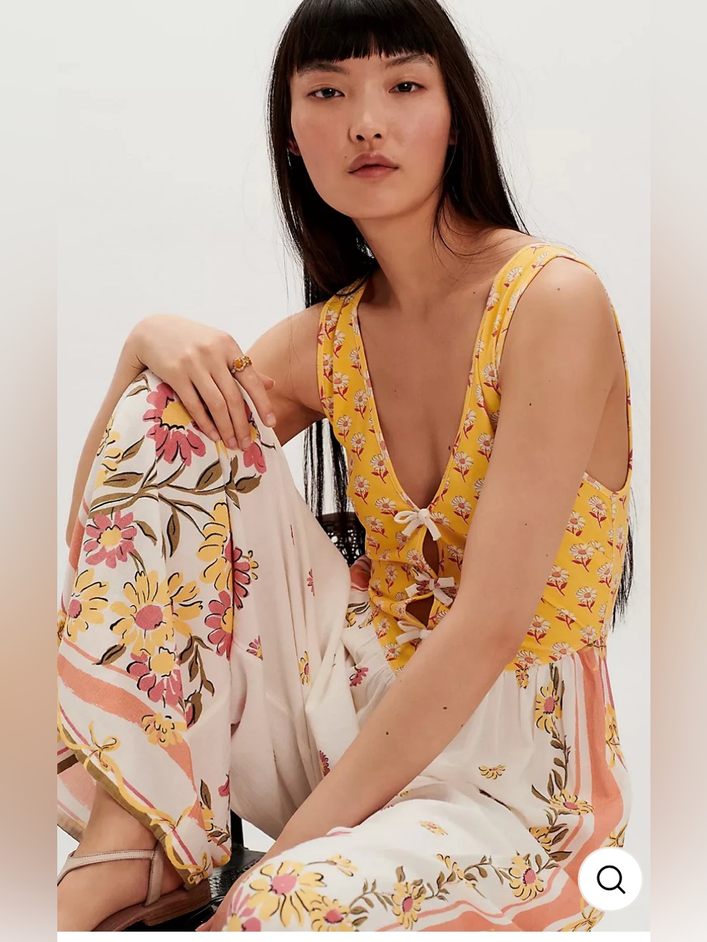 Free People Bali Honeydew Jumpsuit Large New